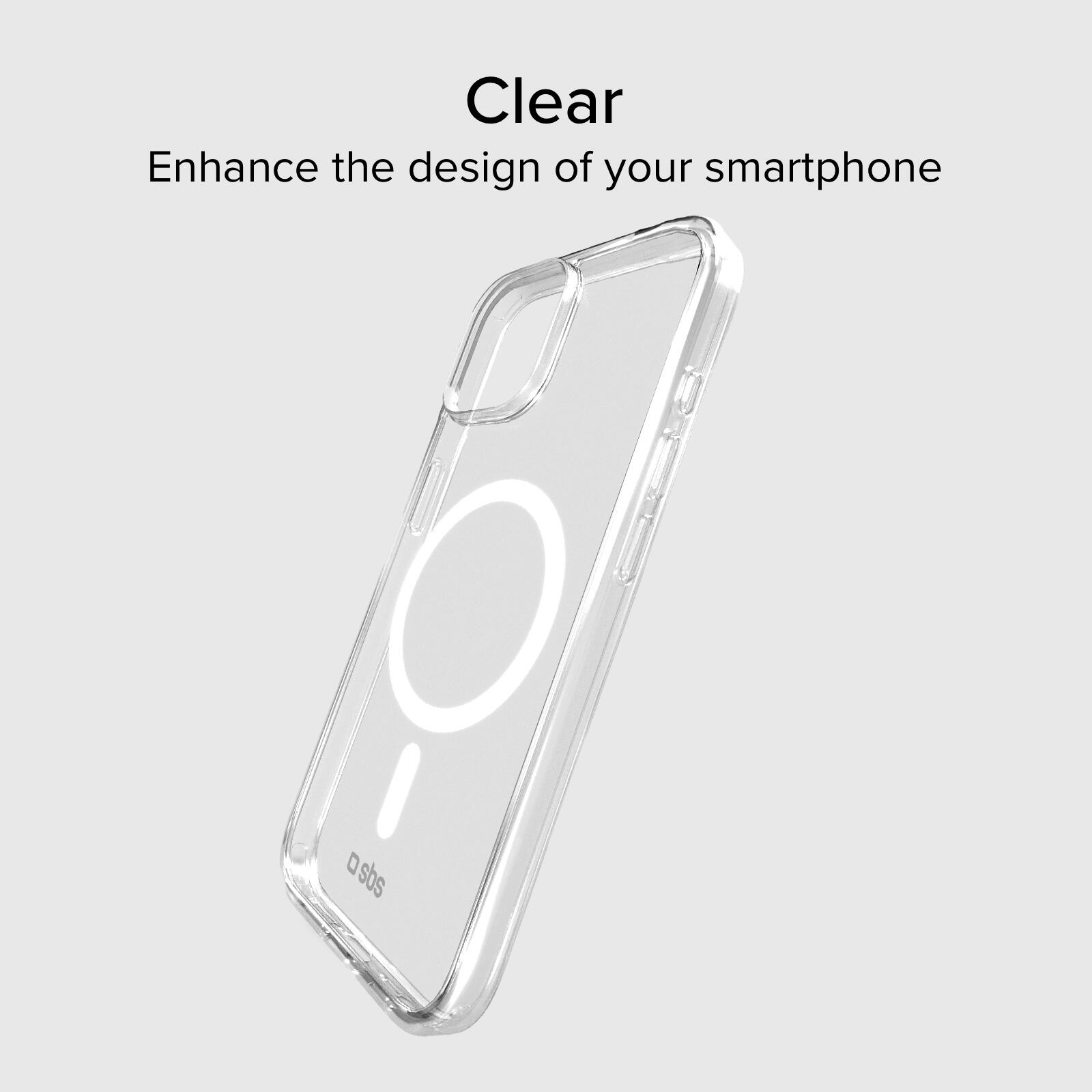 Coque transparente rigide, compatible recharge MagSafe pour iPhone 14/13 2/7