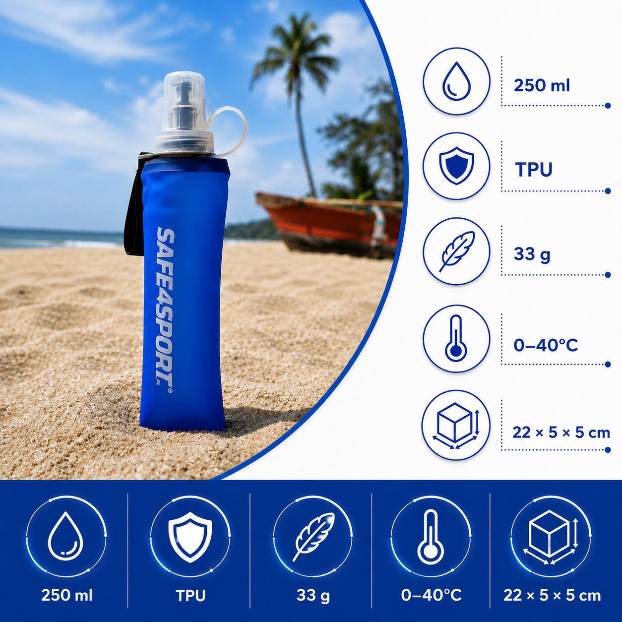 Soft Flask 250 ml gourde souple pliable running 3/7