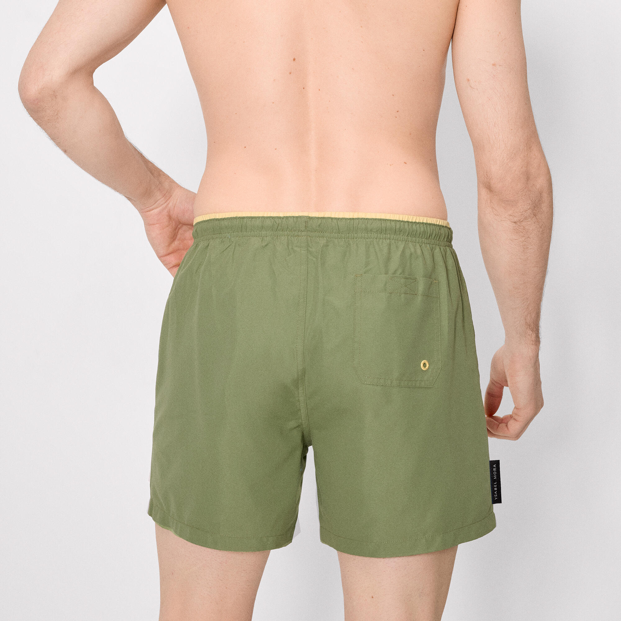 Maillot de bain vert basique mi-long 2/4
