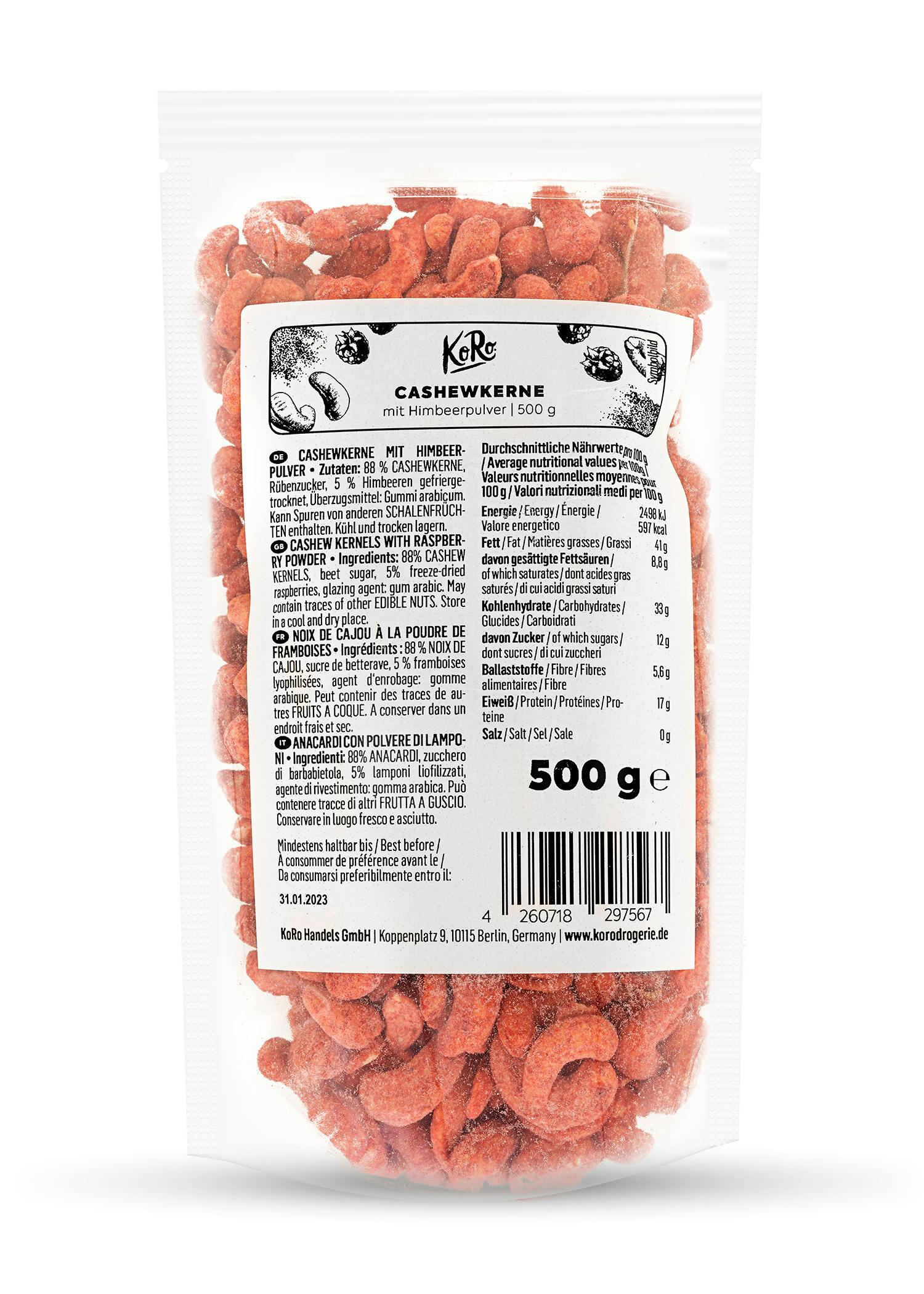 Anacardi con polvere di lamponi | 500 g 1/7