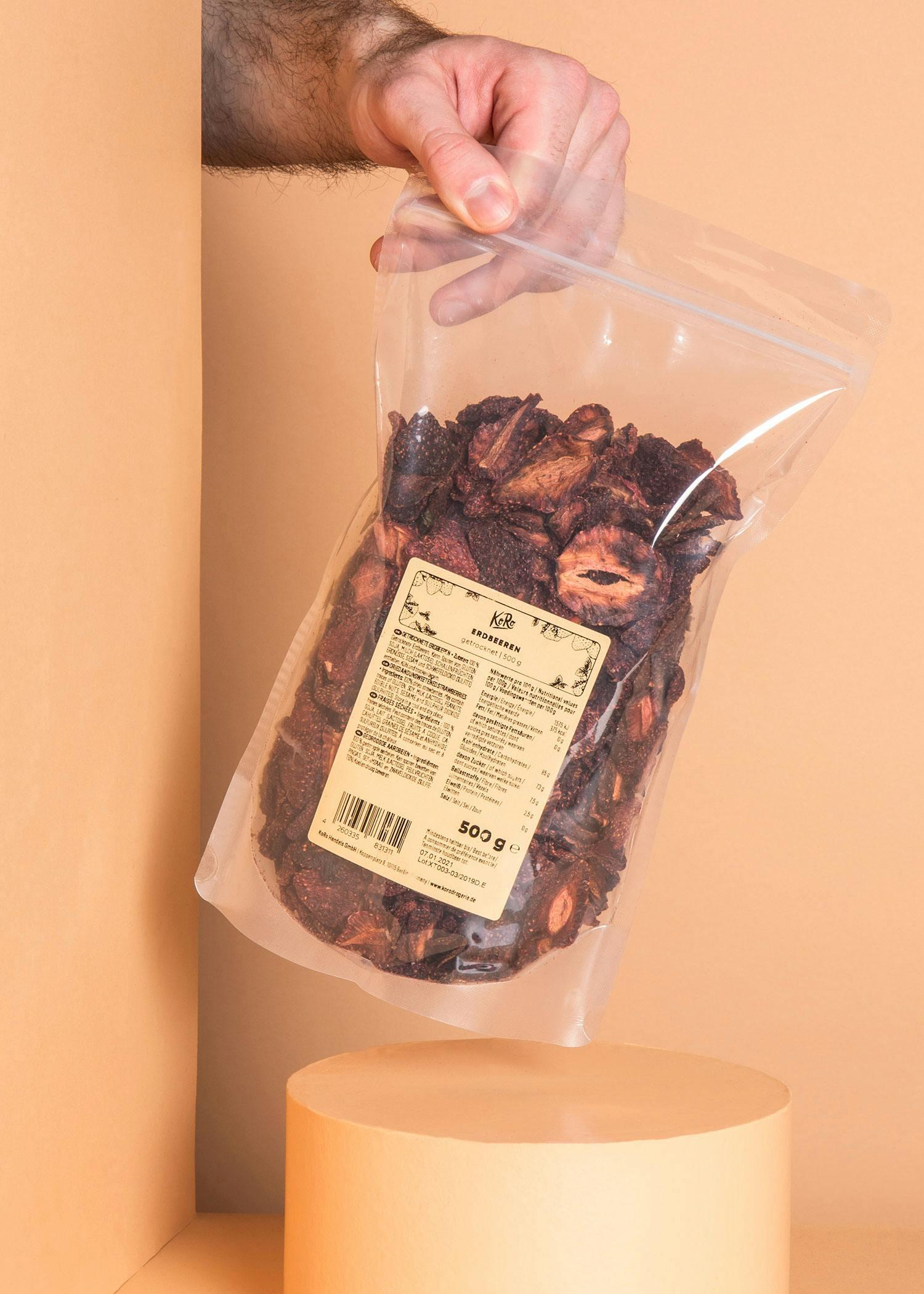 KoRo - Fraises séchées 500 g - fruits séchés sans sucre ajouté et sans soufre 5/5
