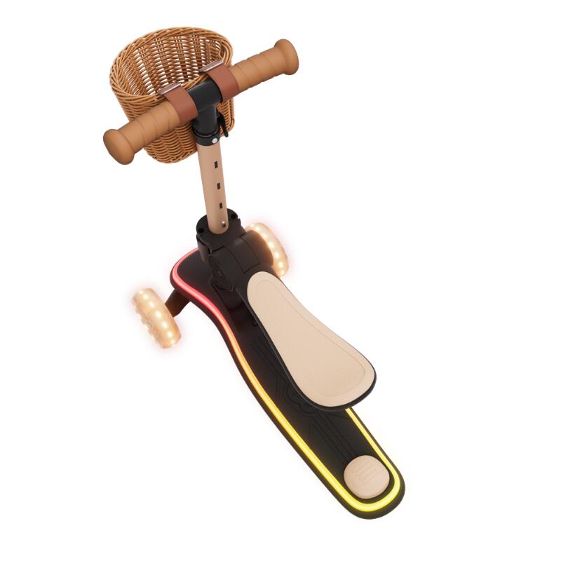 Trotinetă  Kinderkraft RAKET UP, 3 Roți LED, cu șezut, BEIGE
