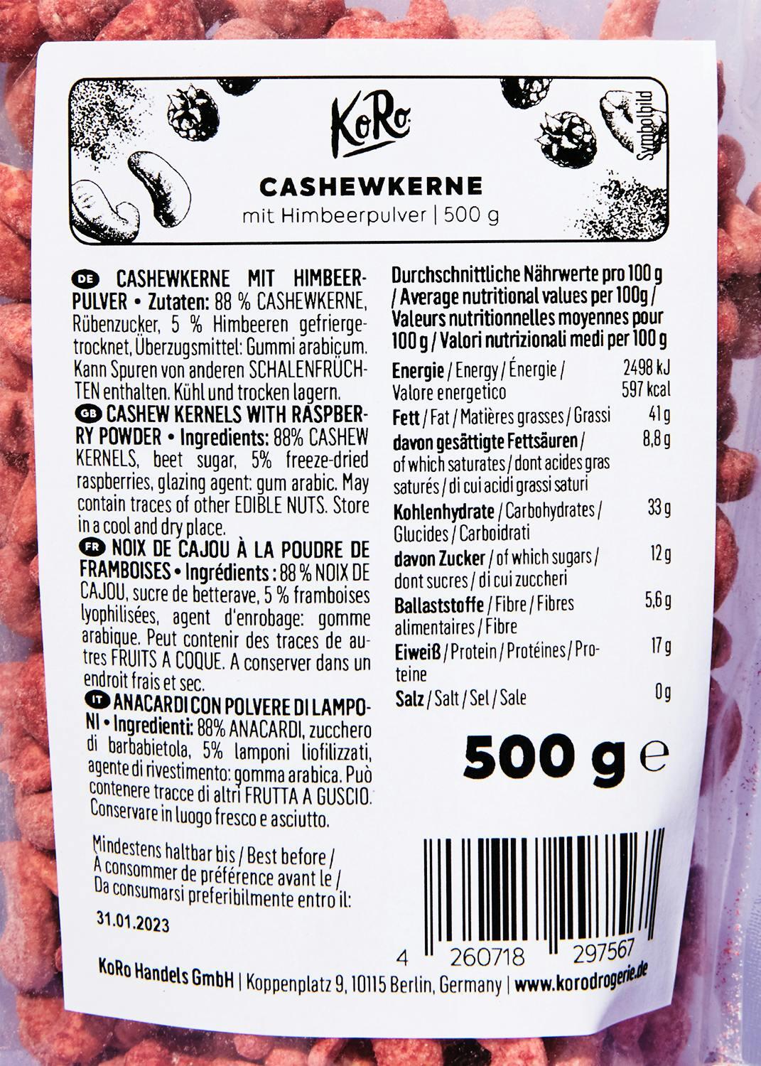 Anacardi con polvere di lamponi | 500 g 4/7