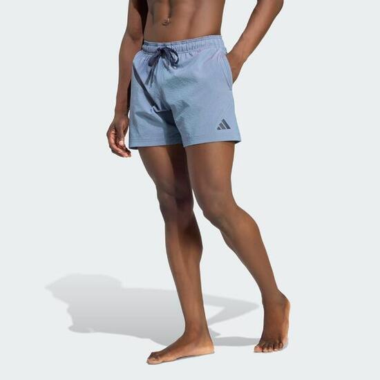 IRISIERENDE SEERSUCKER BADESHORTS, 13 CM