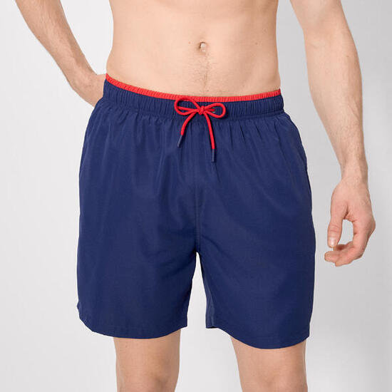Maillot de bain long avec détail de taille bleu marine