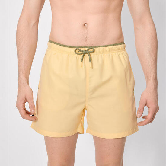 Maillot de bain jaune basique mi-long