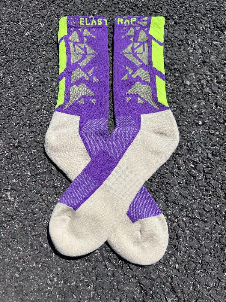 Calze sportive alte, viola e gialle - Tecniche e performanti - Multisport 5/5