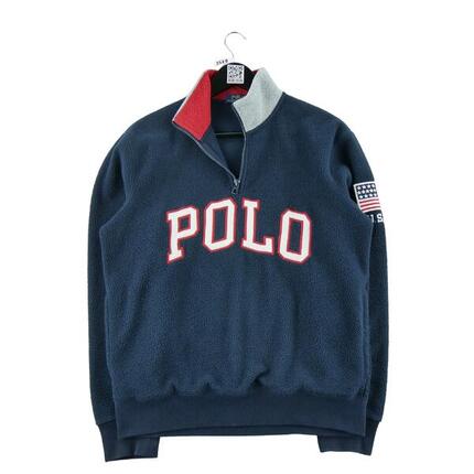 Seconde vie - Pull polaire Homme USA Flag Marine - Excellent