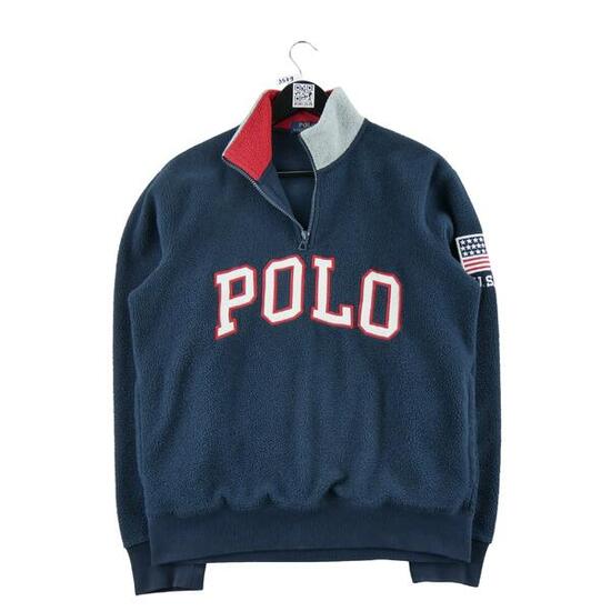 Seconde vie - Pull polaire Homme USA Flag Marine - Excellent