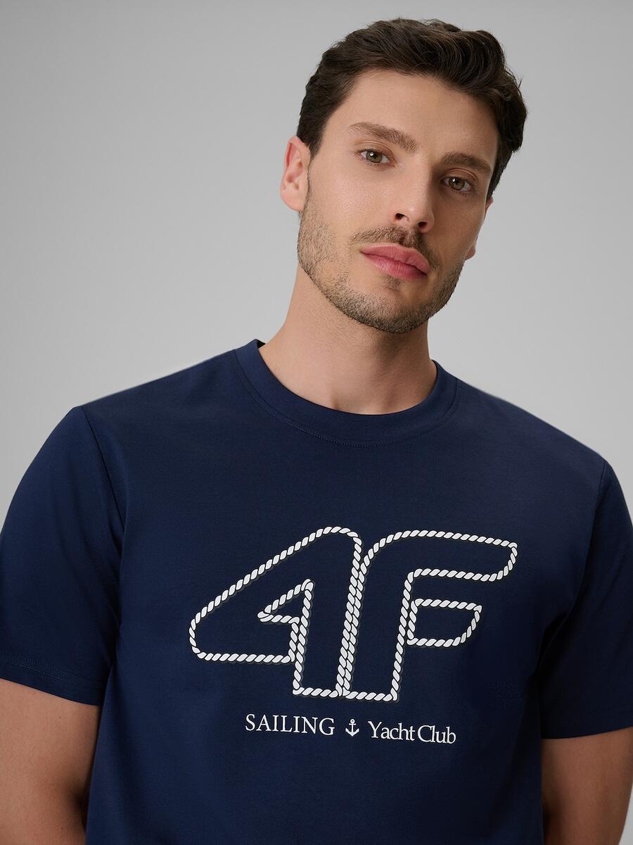 T-shirt regular z nadrukiem męski 4F 4FRSS26TTSHM3999 4/6