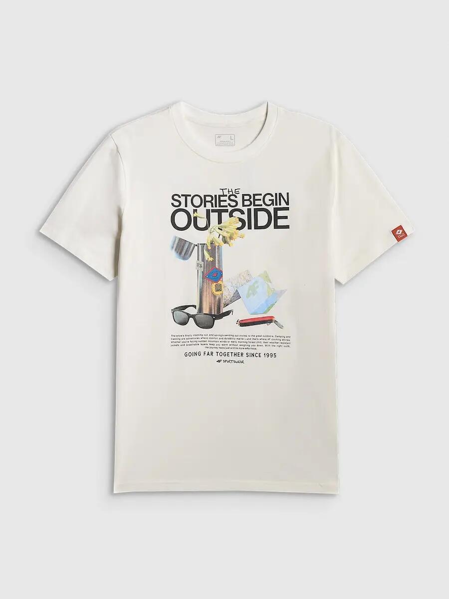 T-shirt regular z nadrukiem męski 4F 4FRSS26TTSHM3811 5/6