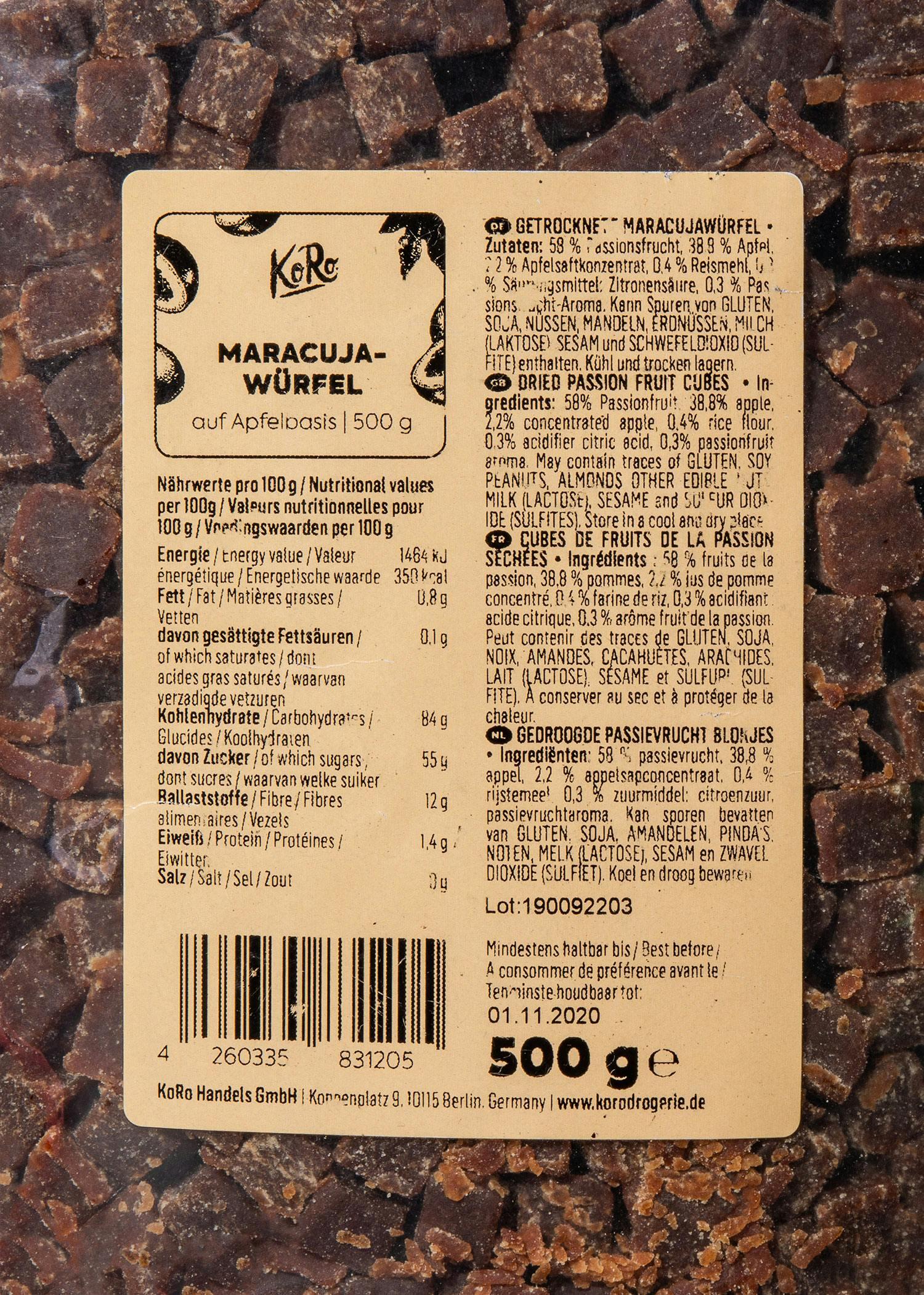 Fruits de la passion en cube 500 g 4/7