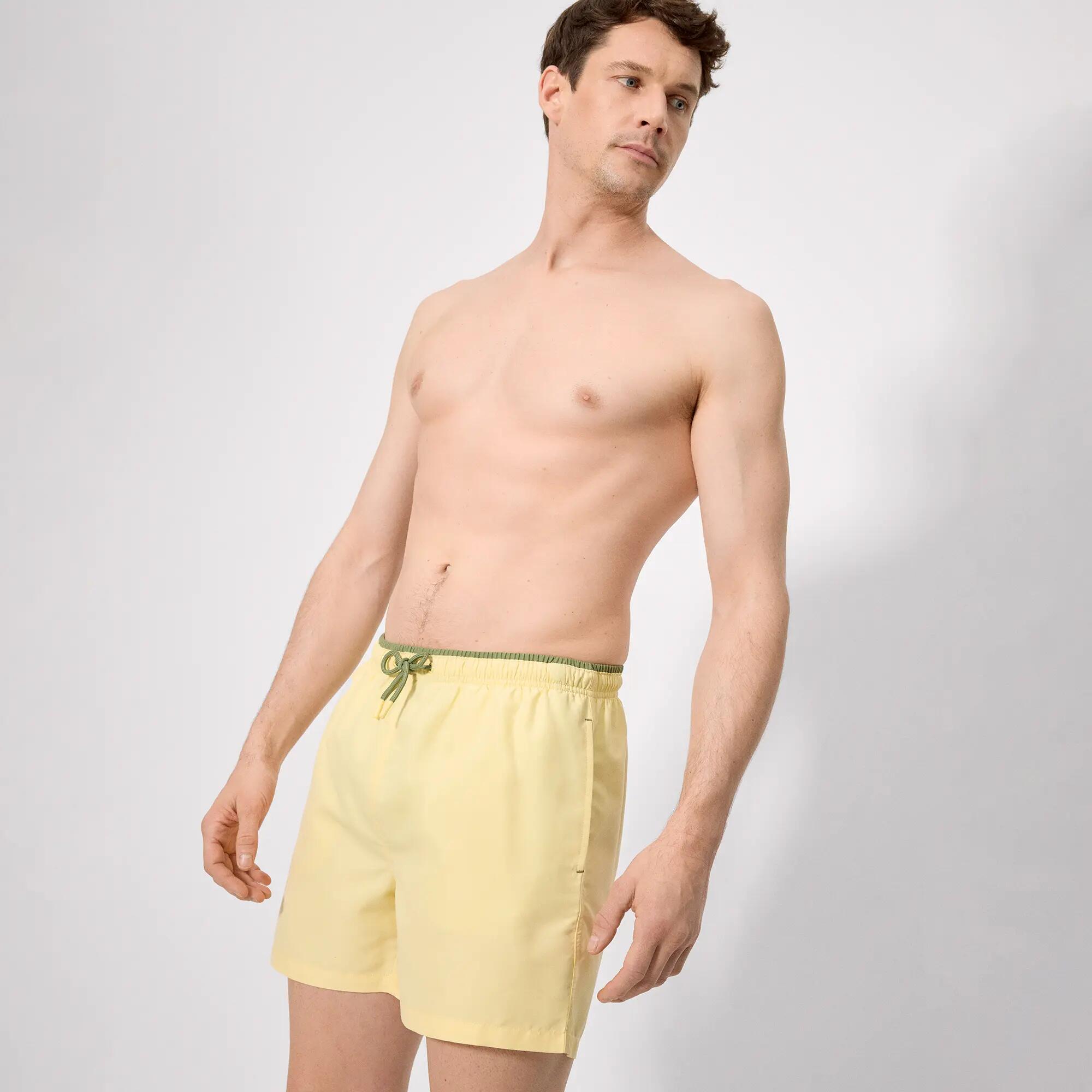 Maiô básico amarelo de comprimento médio 3/5