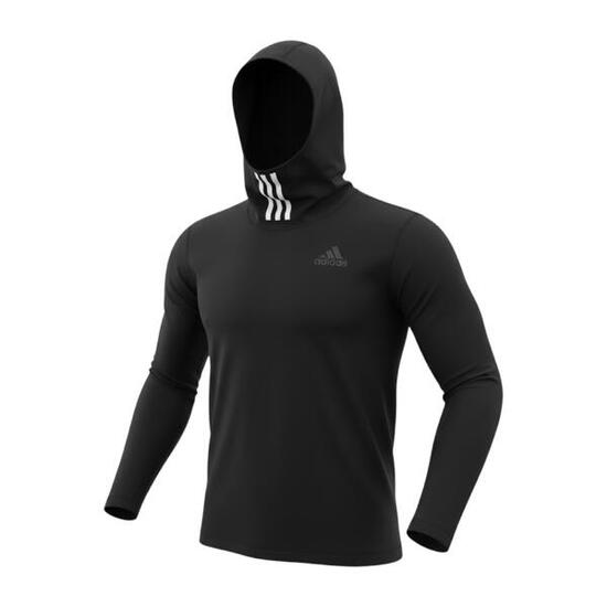 Longsleeve Techfit Kapuze in Schwarz