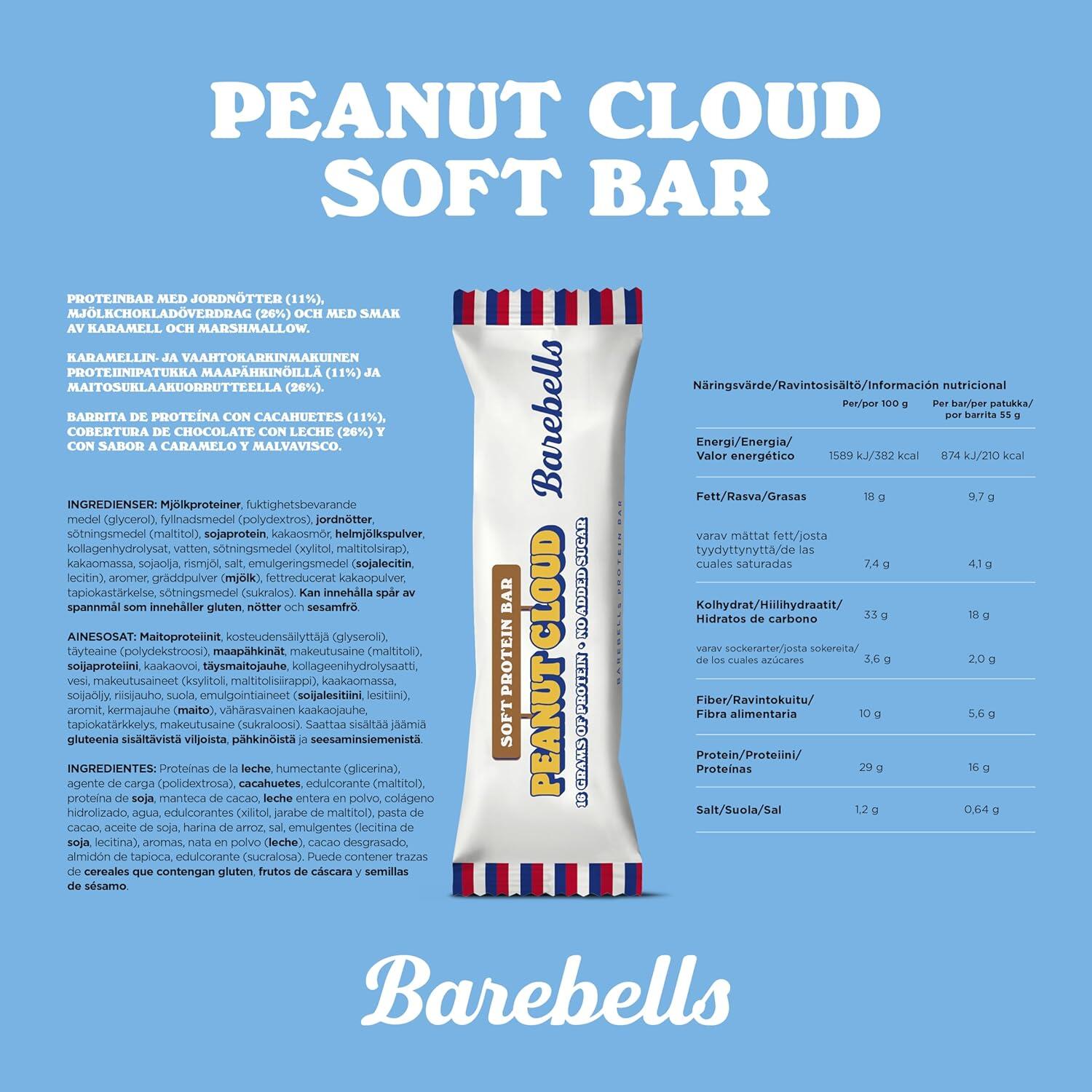 Barritas de Proteína Soft Sabor Peanut Cloud (12x55g) Barebells 3/4