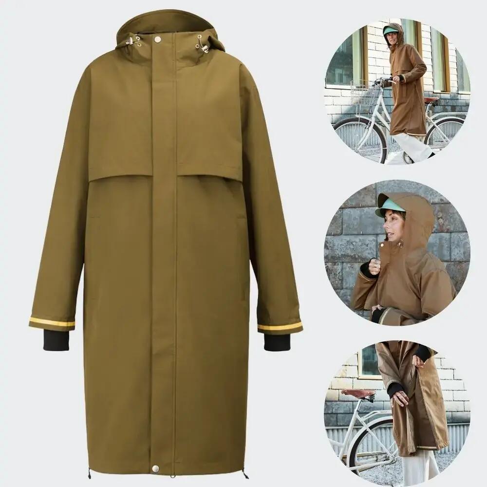 Weathergoods Sweden Imbris Waterproof Cycling Trench Coat L Dark Green