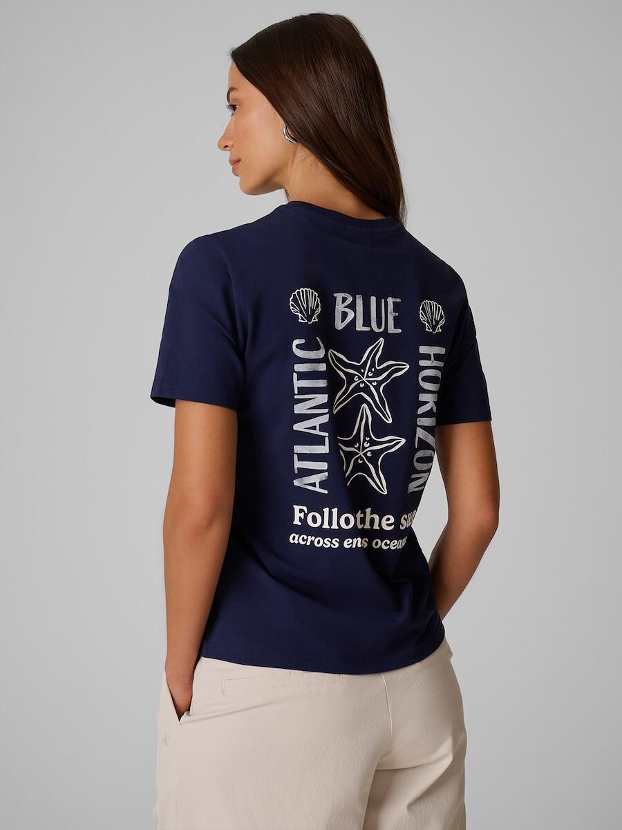 T-shirt relaxed z nadrukiem damski 4F 4FRSS26TTSHF4021