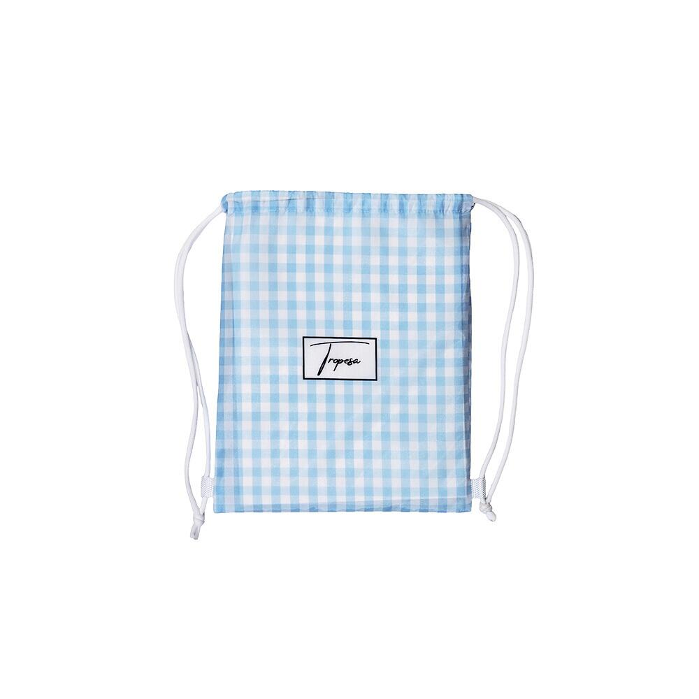 Poncho de Bain enfant 2-7 ans, vichy bleu et blanc 3/7