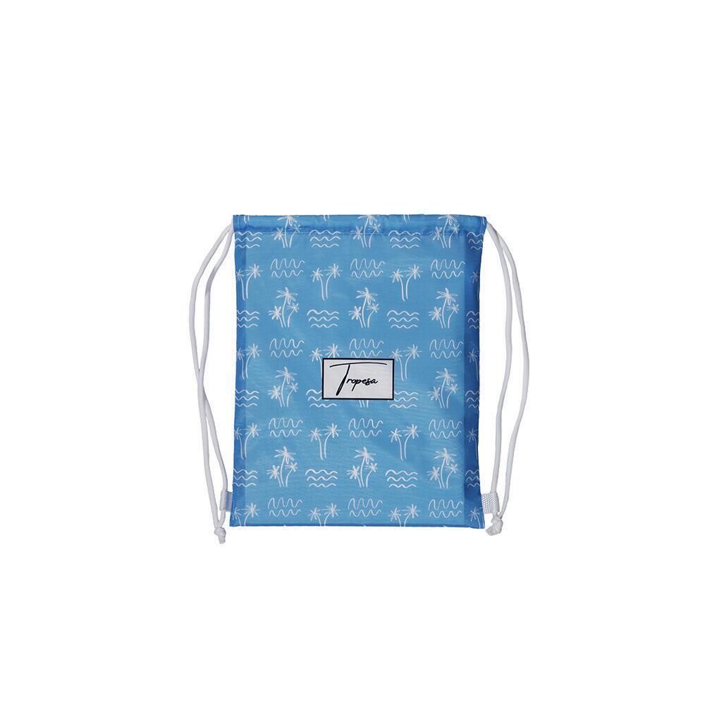 Poncho de Bain enfant 2-7 ans, bleu motif palmier et vague 3/7