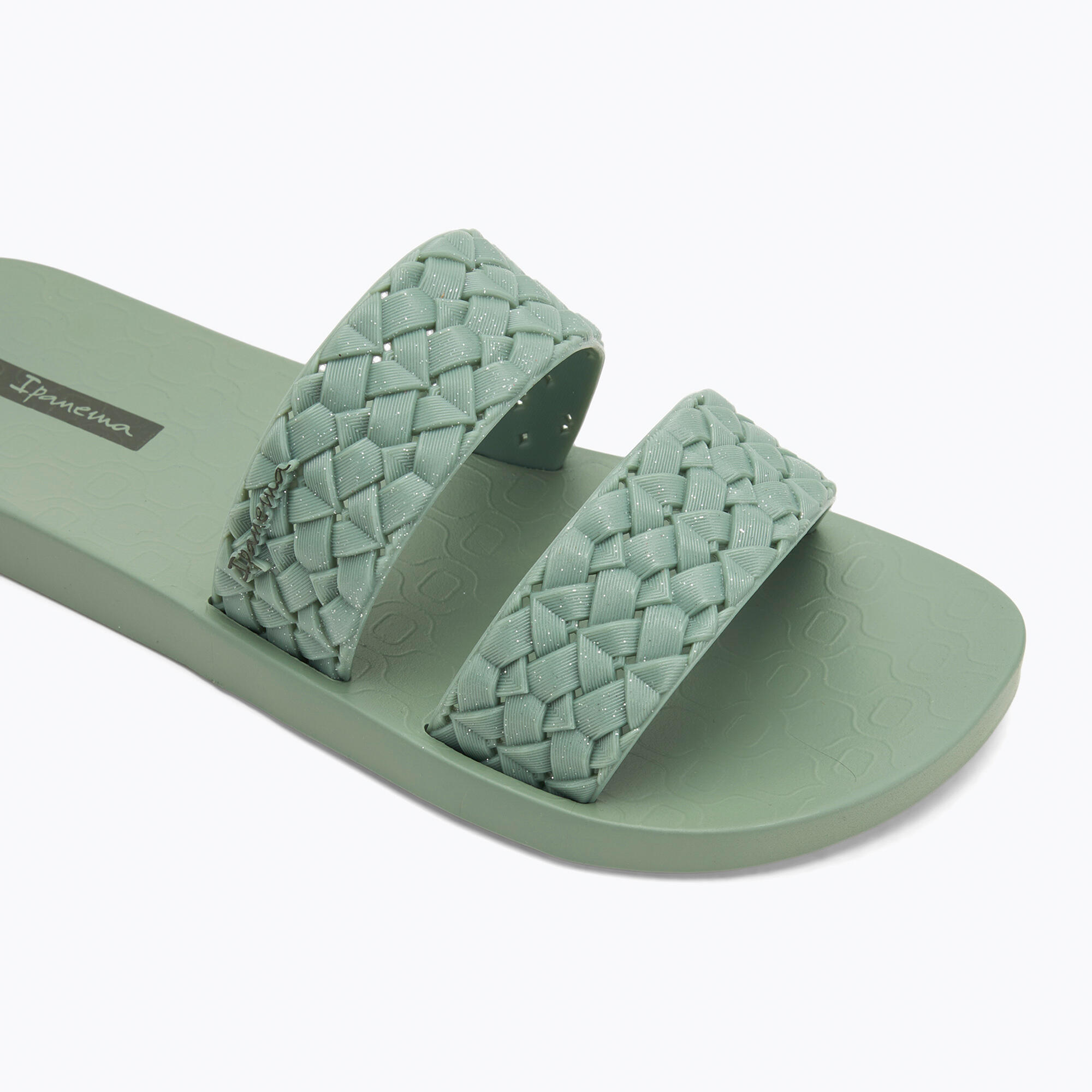 Ipanema Renda II Damen-Flip-Flops, grüne geflochtene Riemen 7/7