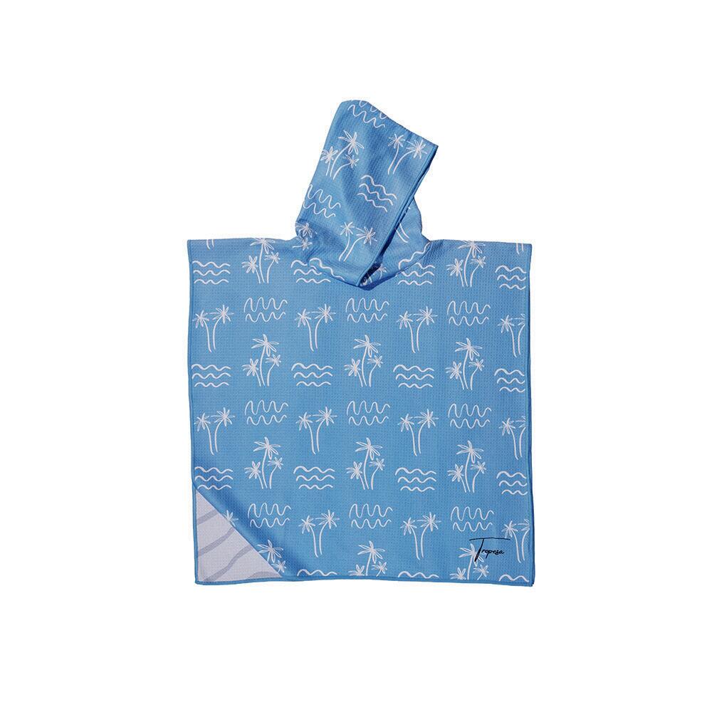 Poncho de Bain enfant 2-7 ans, bleu motif palmier et vague 2/7