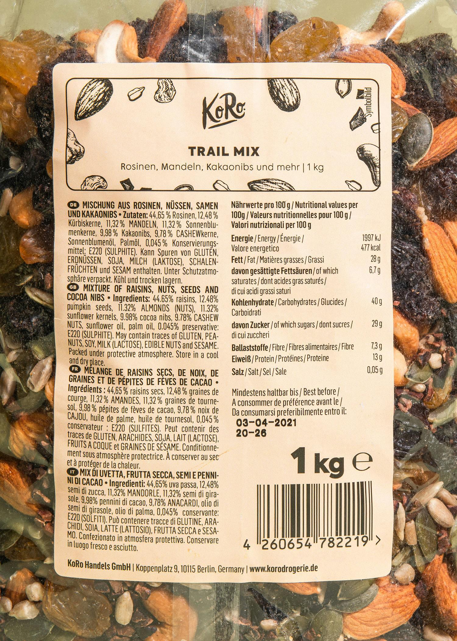 Mélange de graines et grué de cacao 1 kg 4/6