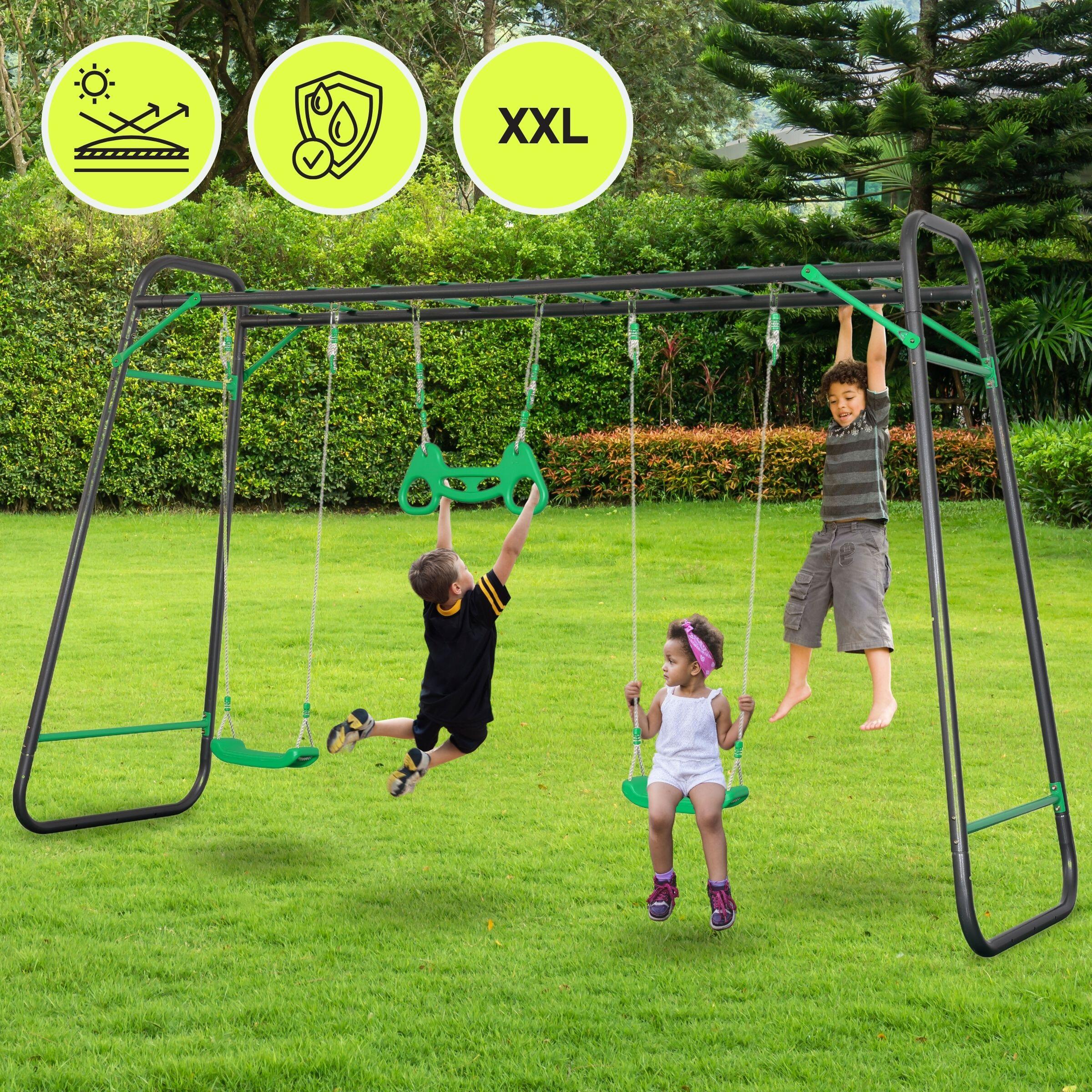 Aire de Jeux Balançoire Jardin XXL HyperMotion SWING HYP17 Trapèze 150kg EN71 2/7