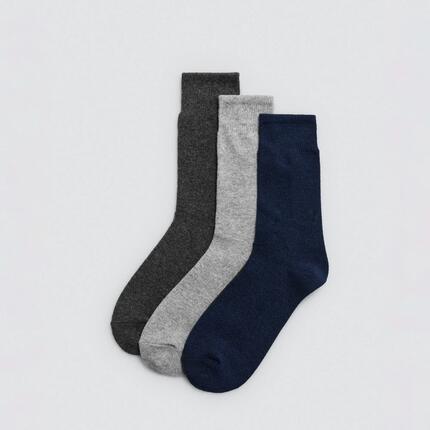 Lot de 3 chaussettes en laine de couleur foncée