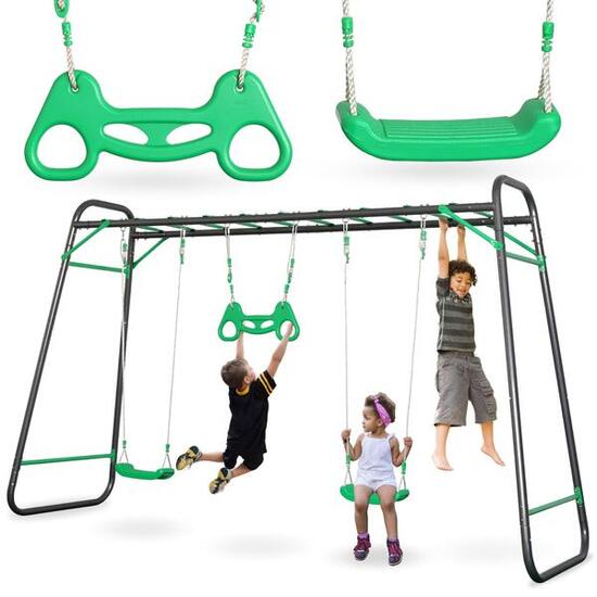 HyperMotion SWING HYP17 Spielplatz Gartenschaukel 2 Sitze Trapez 150kg EN71