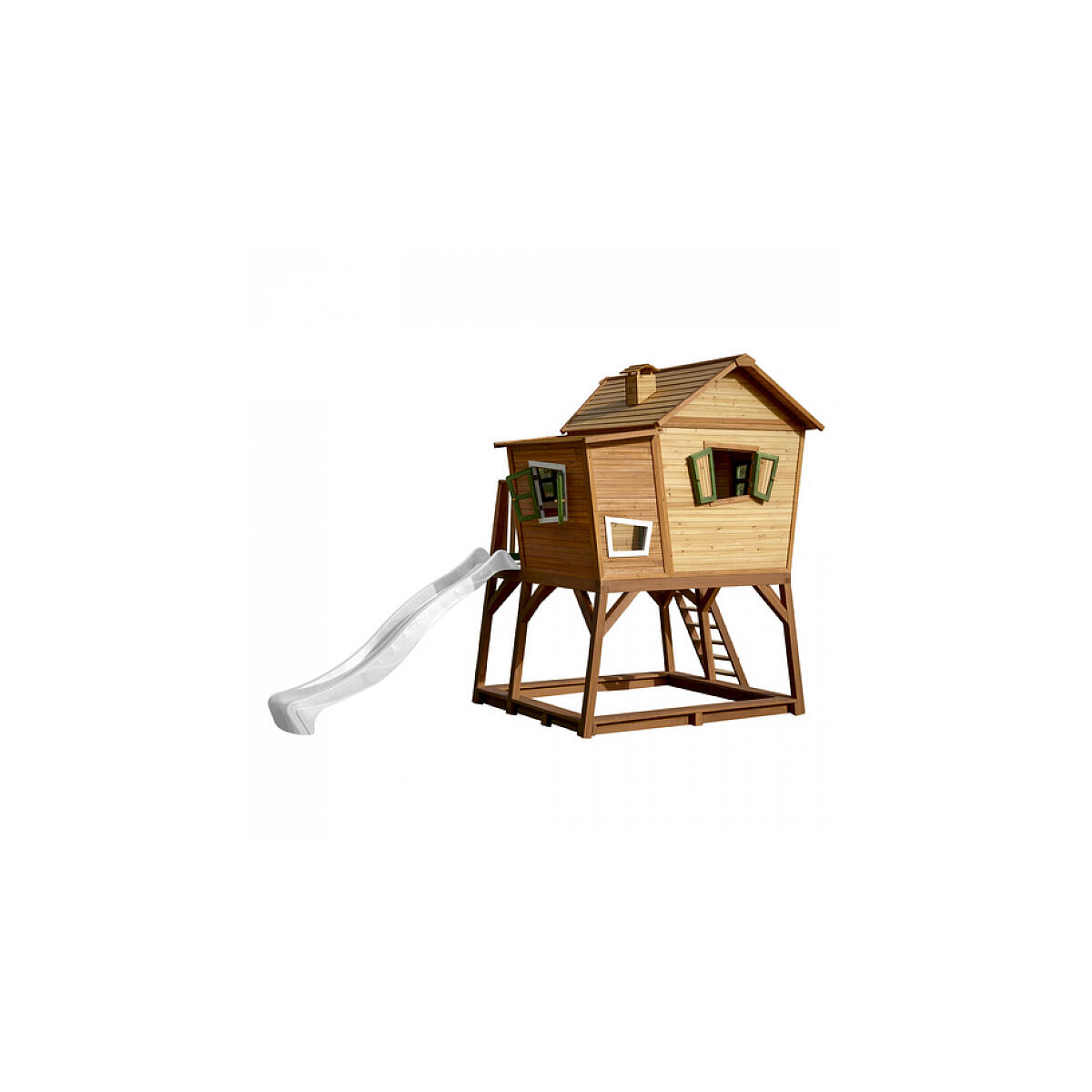 AXI Crooked Max Playhouse Bruin Groen Glijbaan Wit 2/5