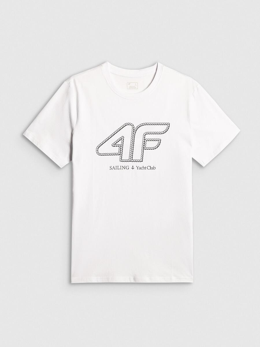 T-shirt regular z nadrukiem męski 4F 4FRSS26TTSHM3999 5/6