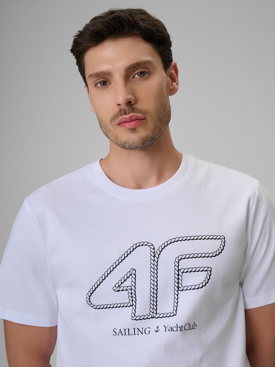 T-shirt regular z nadrukiem męski 4F 4FRSS26TTSHM3999 4/6