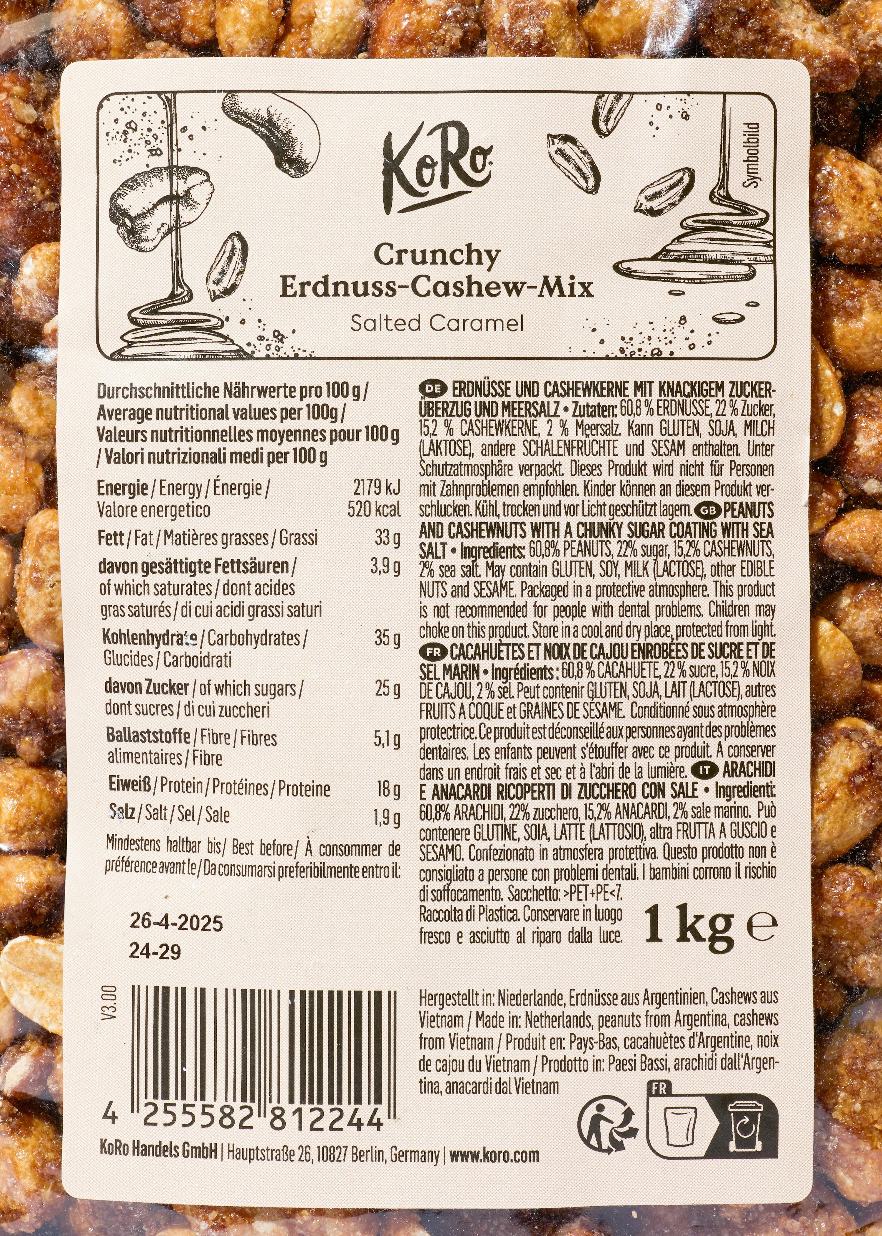 Cacahuètes et cajou caramélisées à la pointe de sel 1 kg 6/6