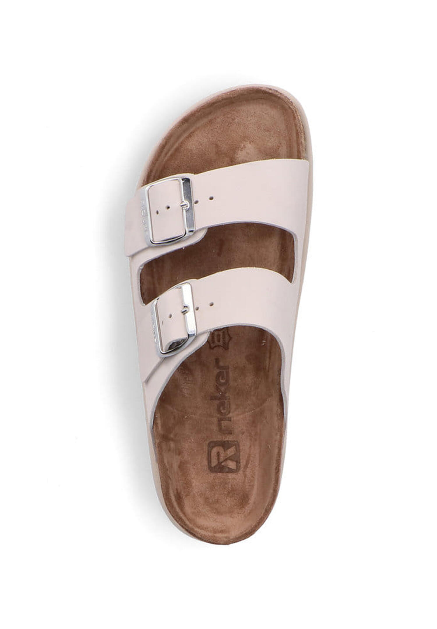 Rieker Damen Pantoletten V3190-40 Fußbettpantolette Frauen Leder Grau 4/5