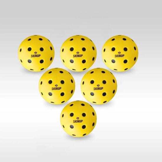 Set van 6 stille pickleballballen van PU compact - SKINUP Sport