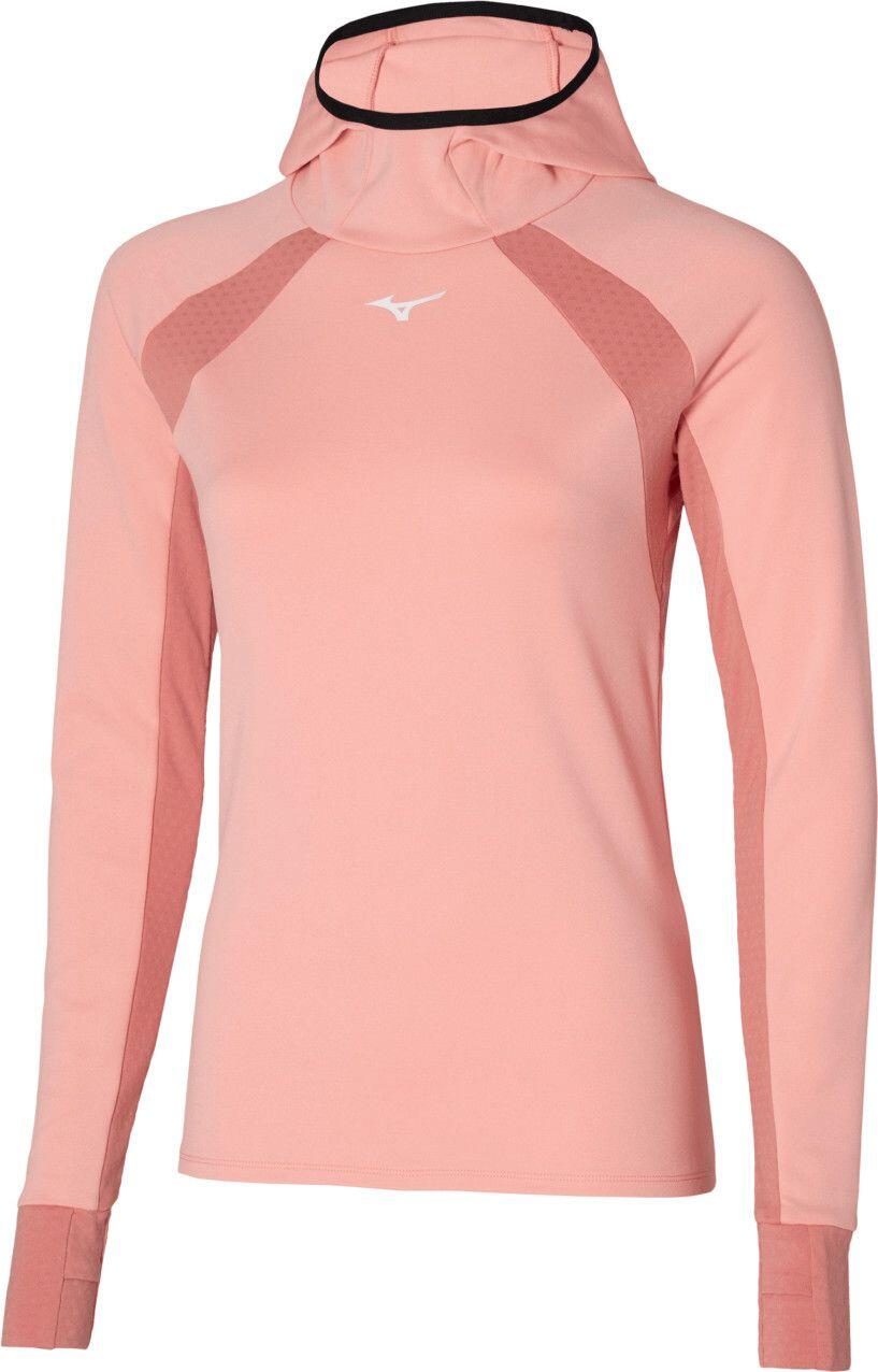 Haut à capuche Thermique Mizuno Femme Warmalite Corail 1/2
