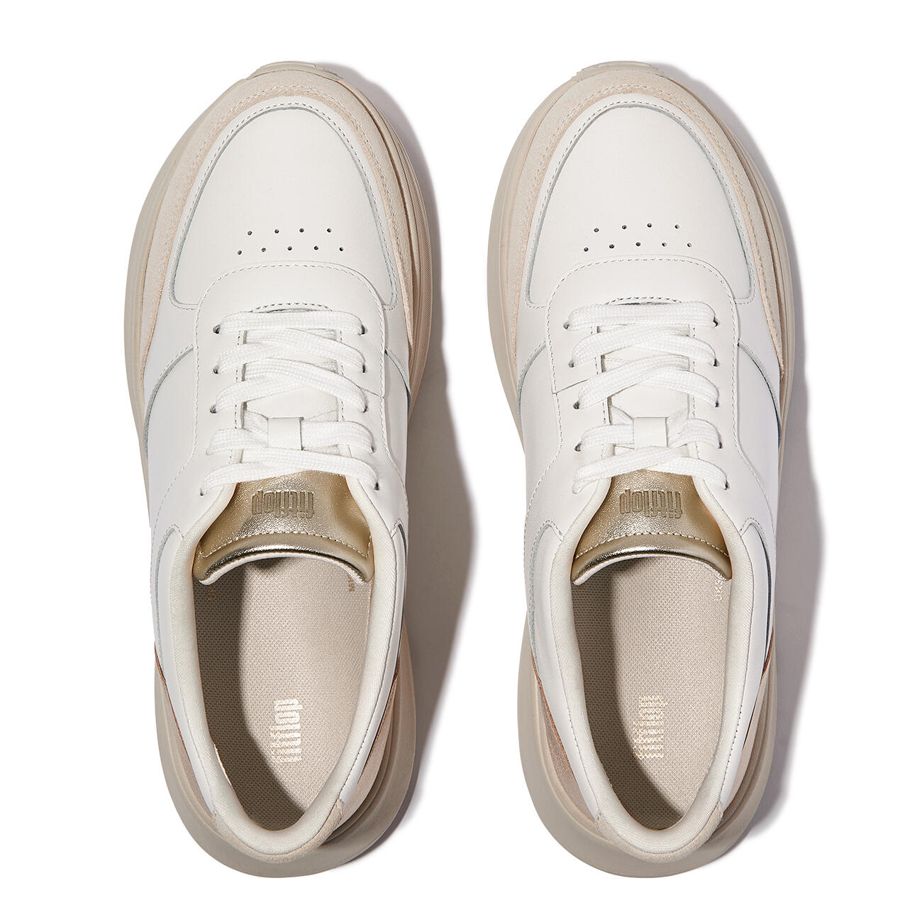 Baskets Plateforme FitFlop F-Mode en cuir, suède et métallisé 5/7