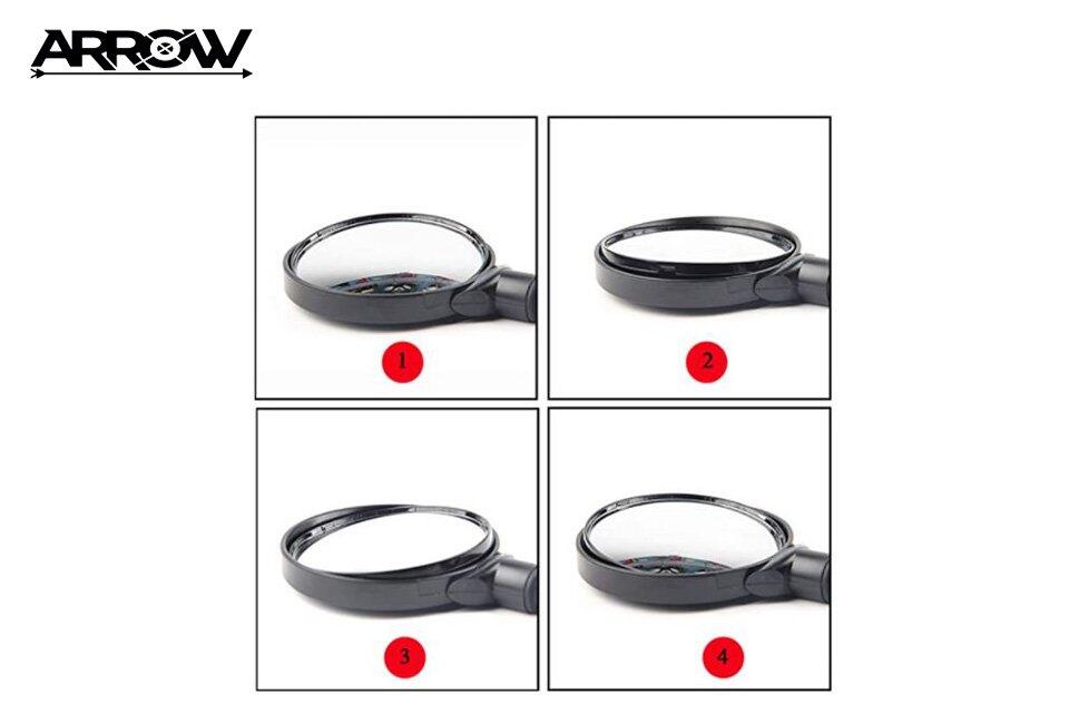 Arrow - Rétroviseurs Vélo - Rotation 360° - Lot de 2 - Noir 3/4