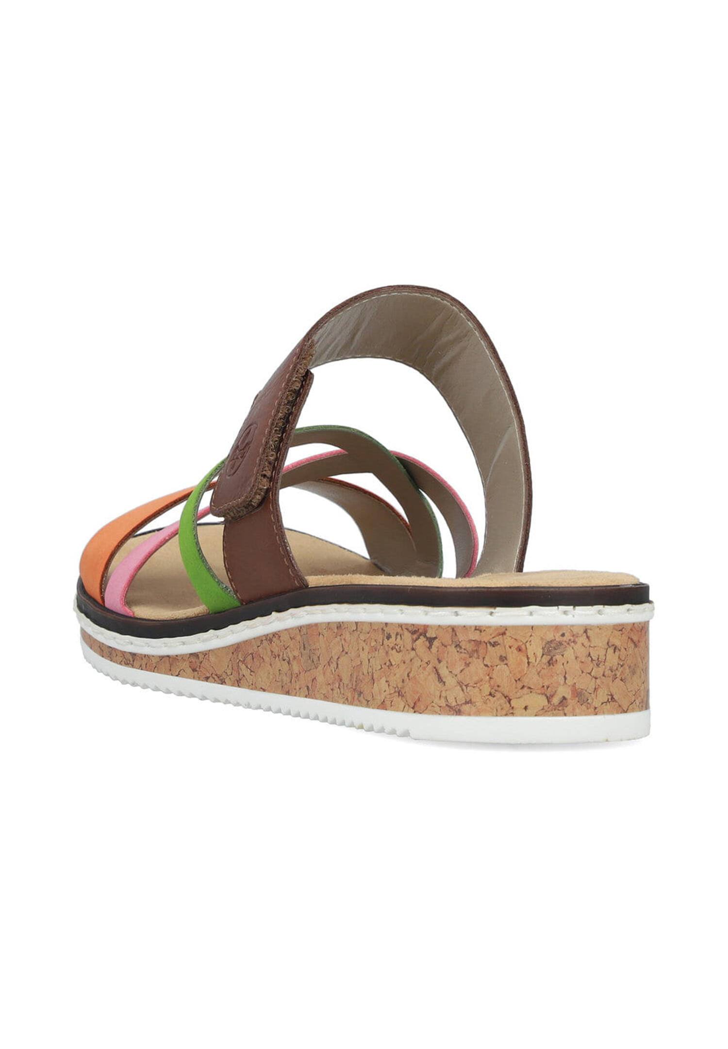 Rieker Damen Pantoletten V3652-96 Keilabsatz Slipper Bunt 3/5