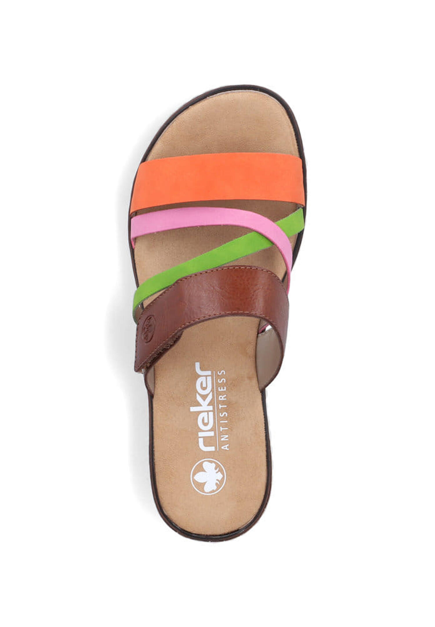 Rieker Damen Pantoletten V3652-96 Keilabsatz Slipper Bunt 4/5