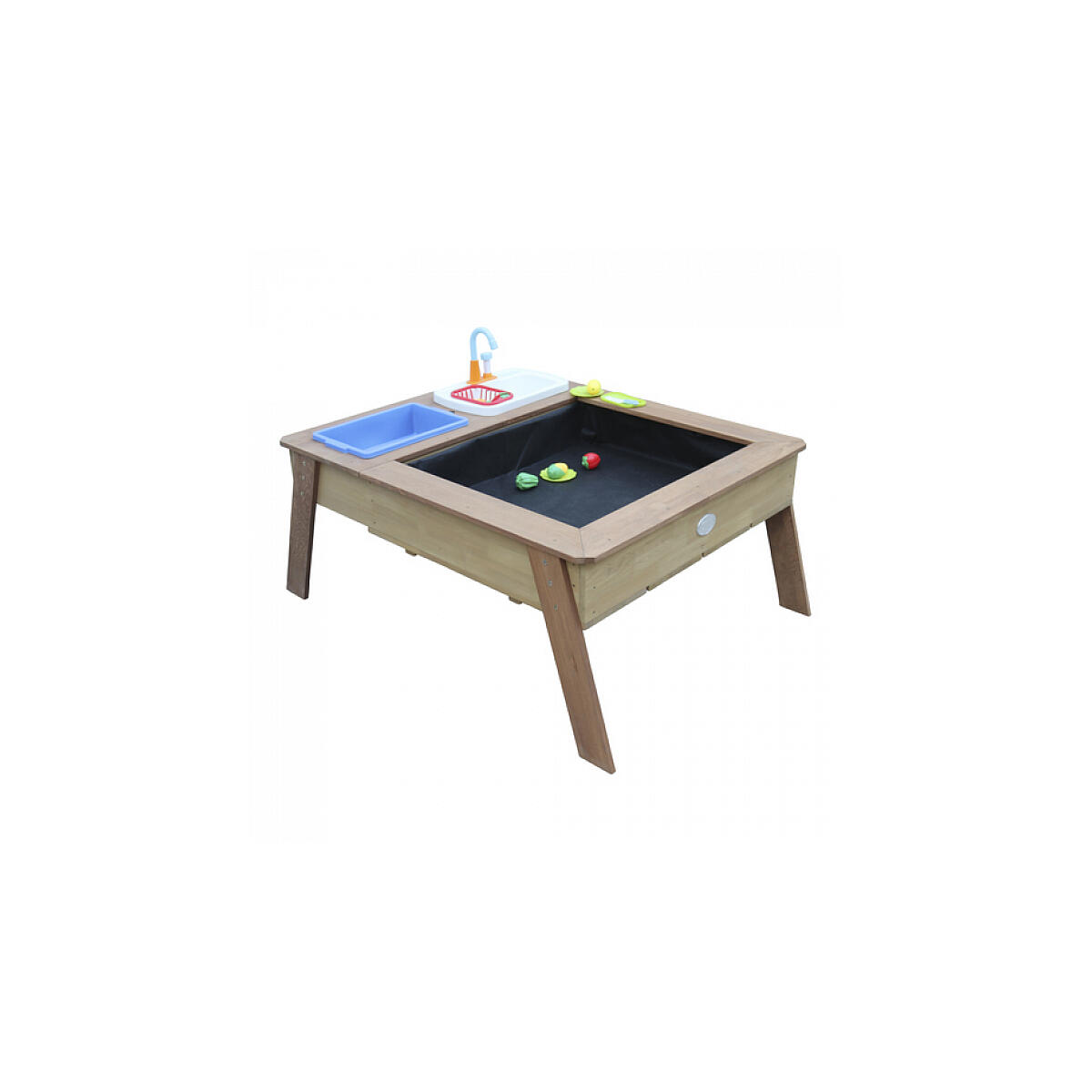 AXI Linda Table sable et eau avec Cuisine et evier Marron Parasol Bleu Blanc 3/5