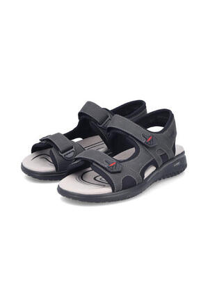 Rieker Herren Trekkingsandale 26455-00 Sandalen Schuhe Sommer Trekking Schwarz