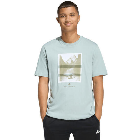 T-shirt ADIDAS pour homme, coupe classique, 100% coton, manches courtes, imprimé