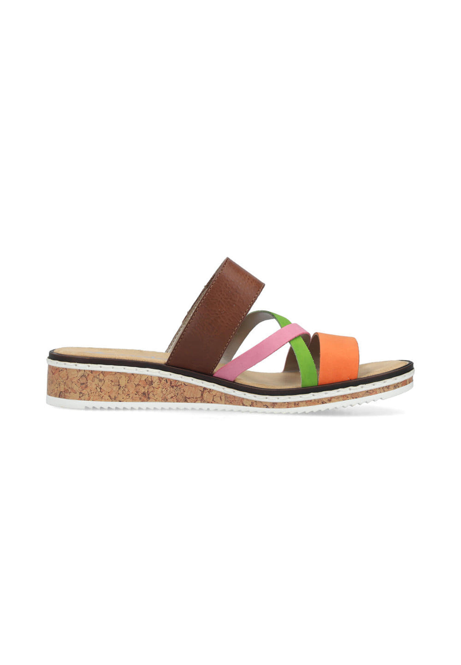Rieker Damen Pantoletten V3652-96 Keilabsatz Slipper Bunt 2/5