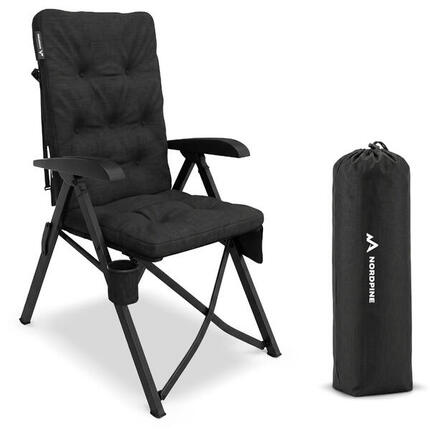 Chaise de camping pliable jusqu'à 150 kg avec porte-gobelet et poche latérale
