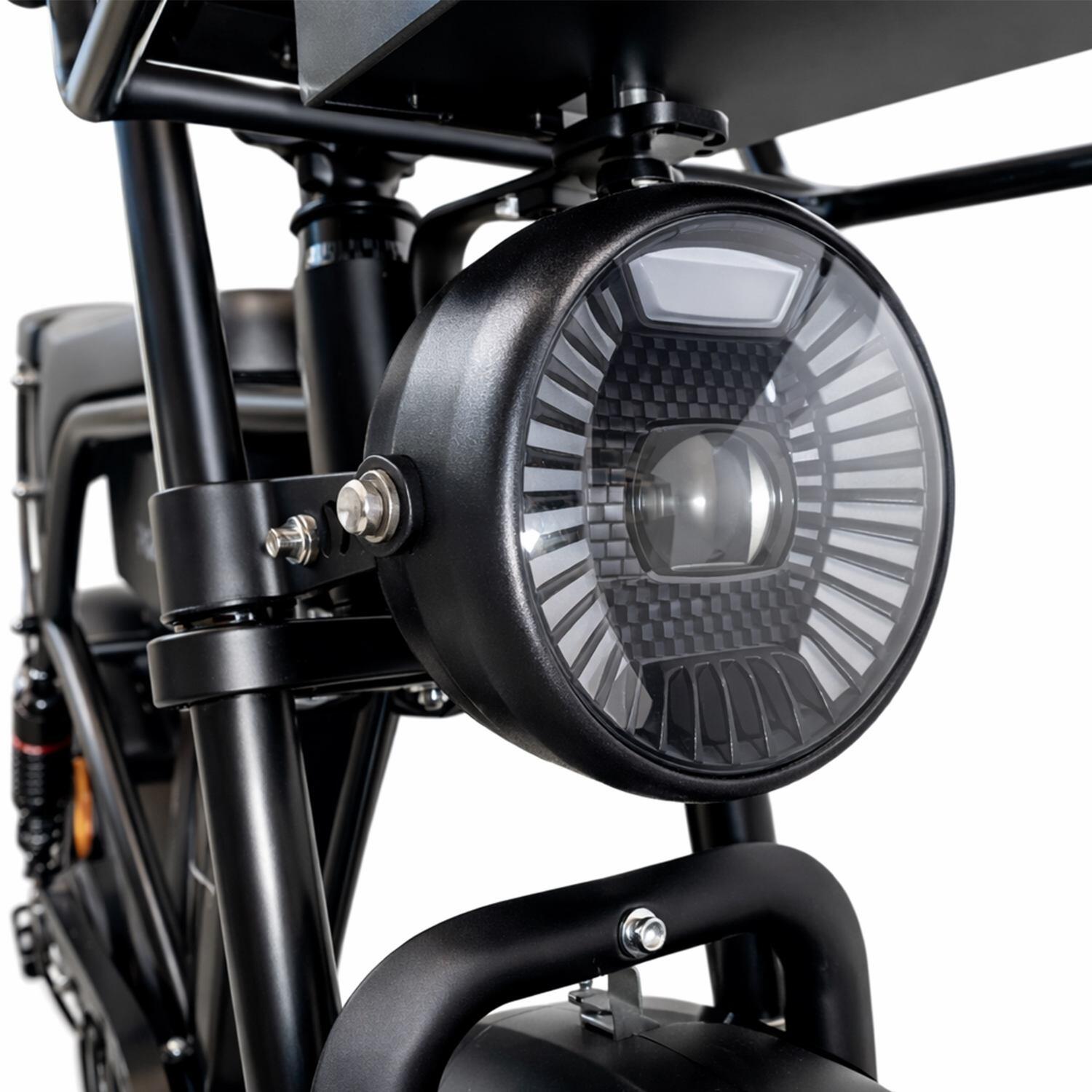 Bicicleta elétrica PIXAR M9 com porta-bagagens dianteiro e bateria de 48V 35Ah 6/7