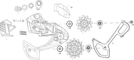 Chape Interne Sram pour Dérailleur Sram SX / NX Eagle / GX Eagle AXS Noir
