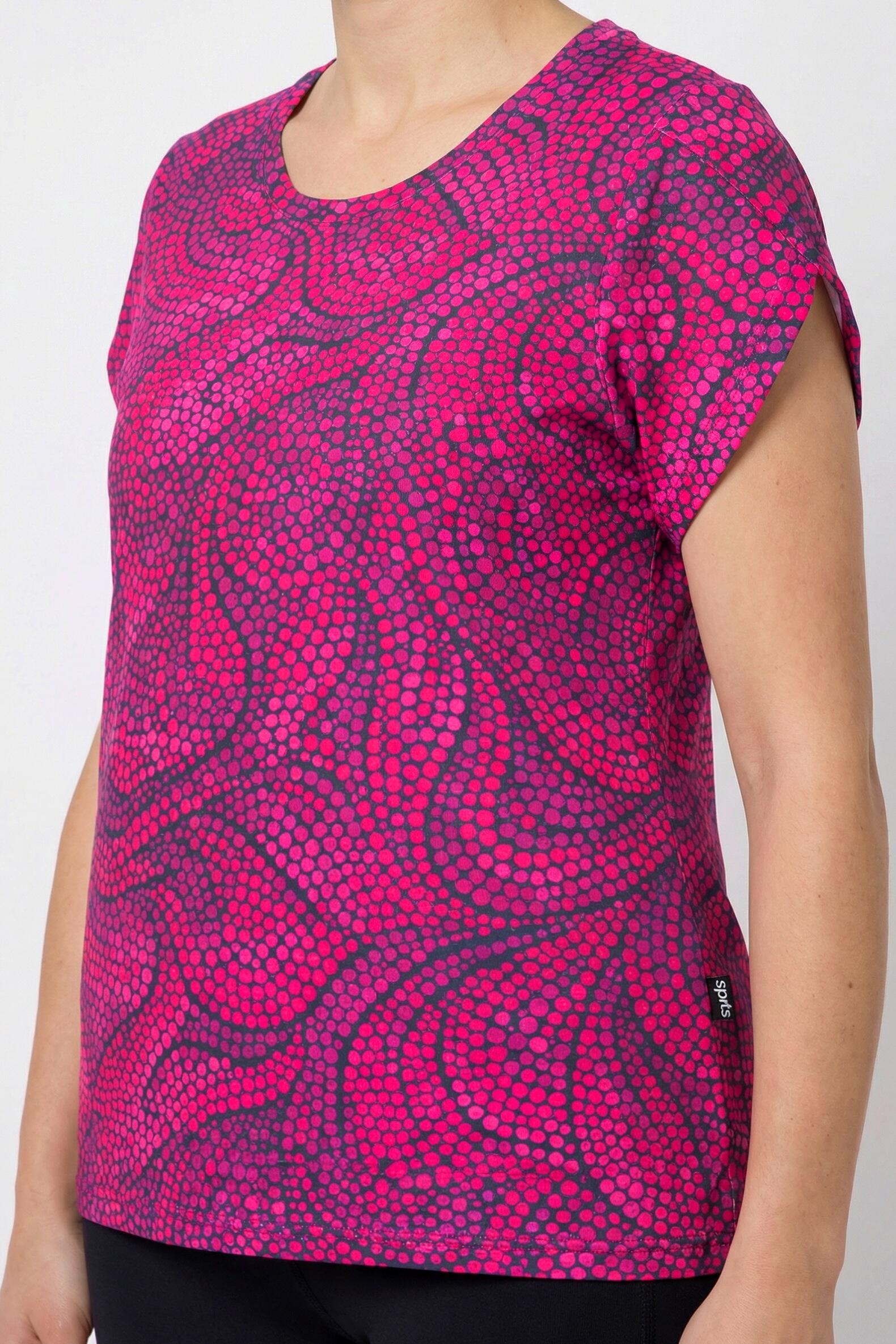 Femme T-shirt technique motif à fleurs décolleté rond et manches courtes 3/7