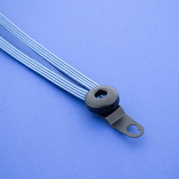 Qibbel Widek fascia elastica 16" denim blu staffe nere. 3/3