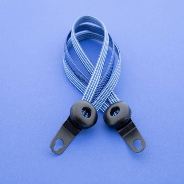 Qibbel Widek fascia elastica 16" denim blu staffe nere. 2/3